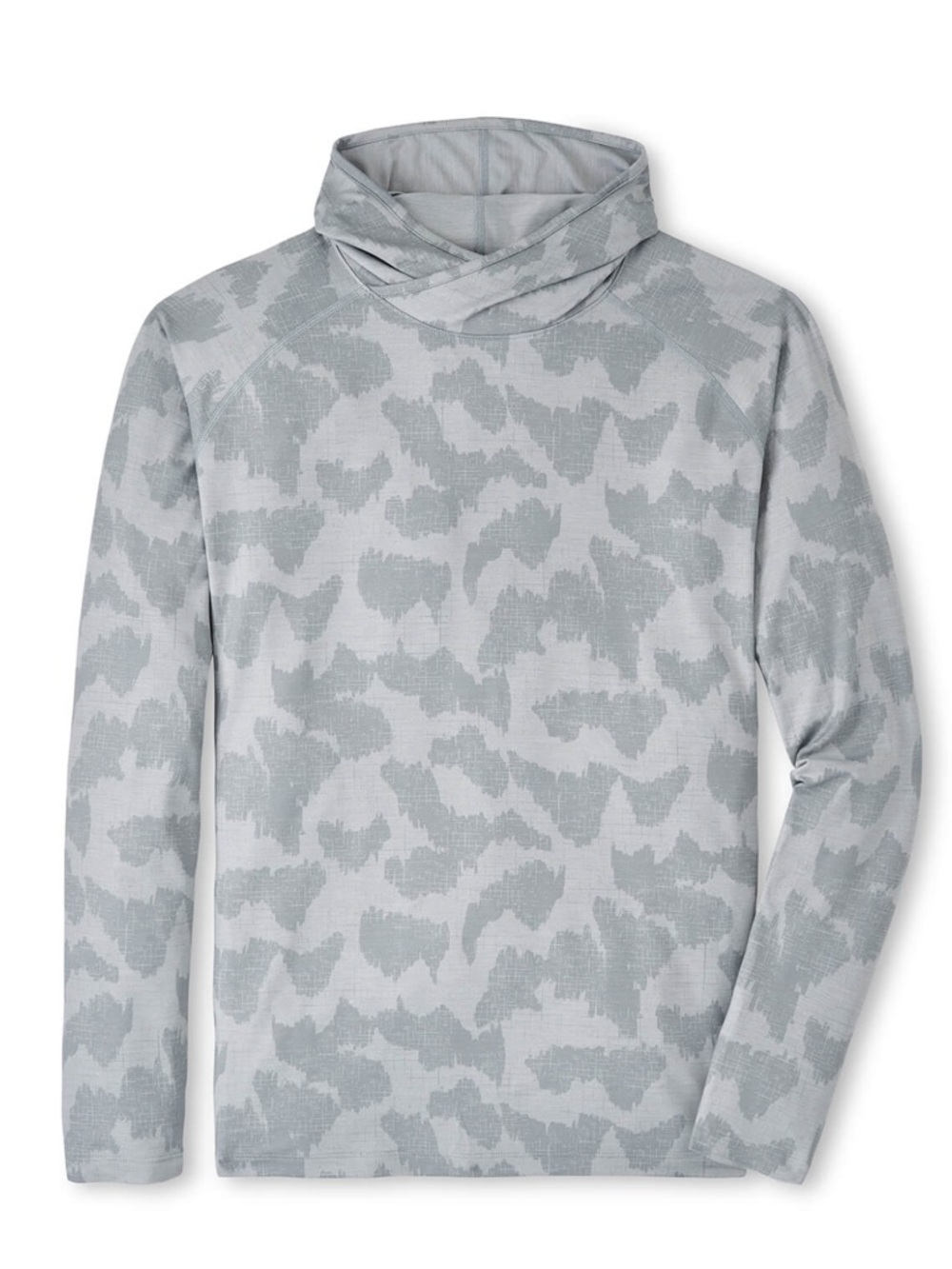 NWOT Peter Millar Men's Gale Grey Aurora Windowpane Camo Performance Hoodie